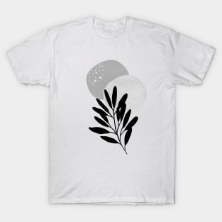 Black Plant Collage- Nature and Geometry- Plant Lover T-Shirt